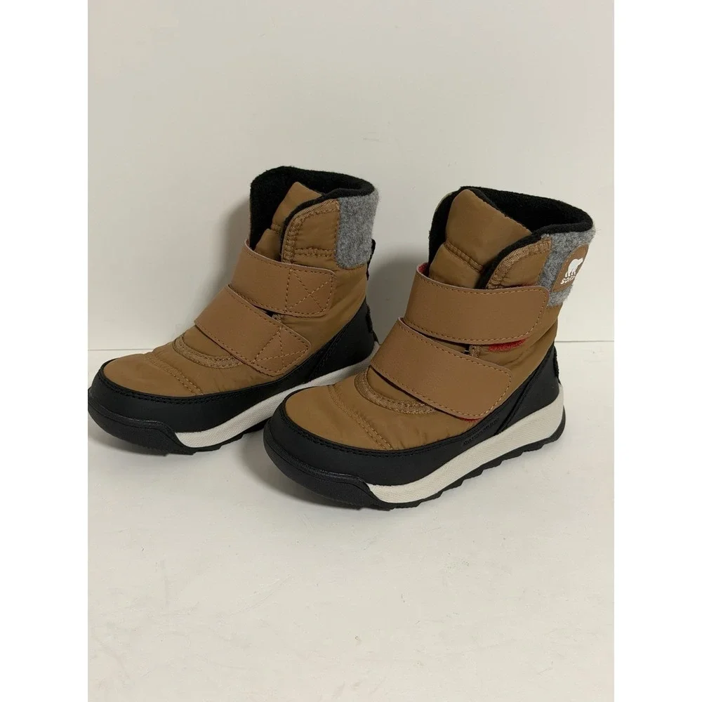 Sorel Kids Whitney II Strap waterproof boots, Brown & Black, Children's Size 9